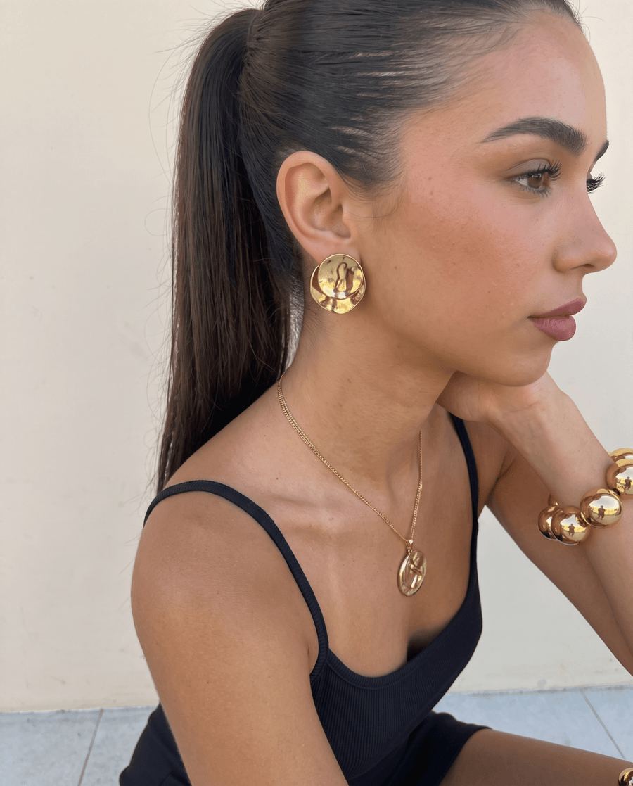 Sade - Statement stud earrings - Stainless steel