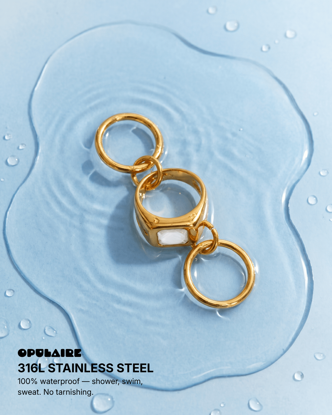 Vivian ring - Opulaire - WATERPROOF jewelry - EU 52 -