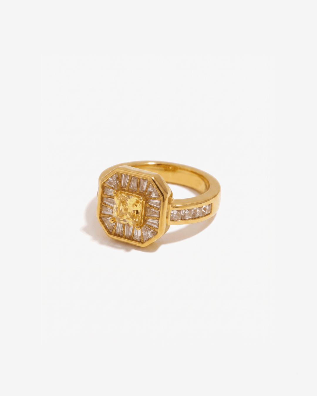 Vivienne - Stone signet ring - Stainless steel - Opulaire - WATERPROOF jewelry - EU 52 -
